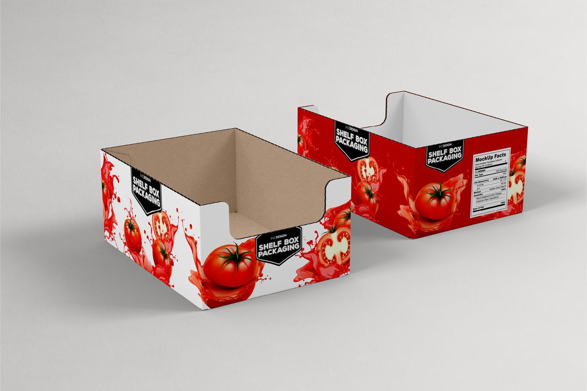 零售货架包装纸箱样机模板 Retail Shelfbox 17 Packaging Mockup插图