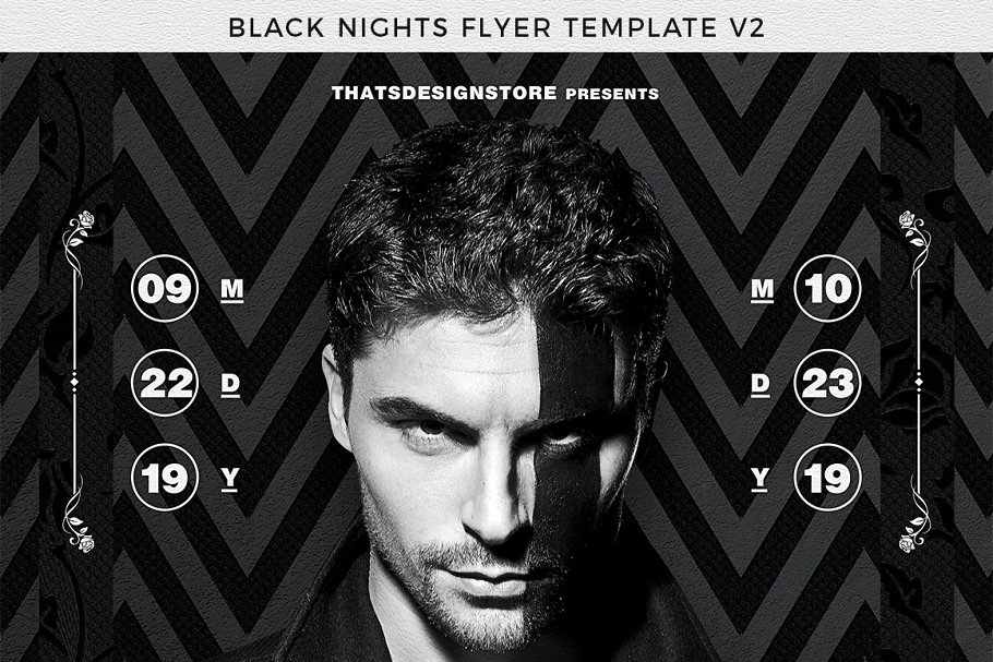 午夜DJ俱乐部活动传单PSD模板v2 Black Nights Flyer PSD V2插图(6)