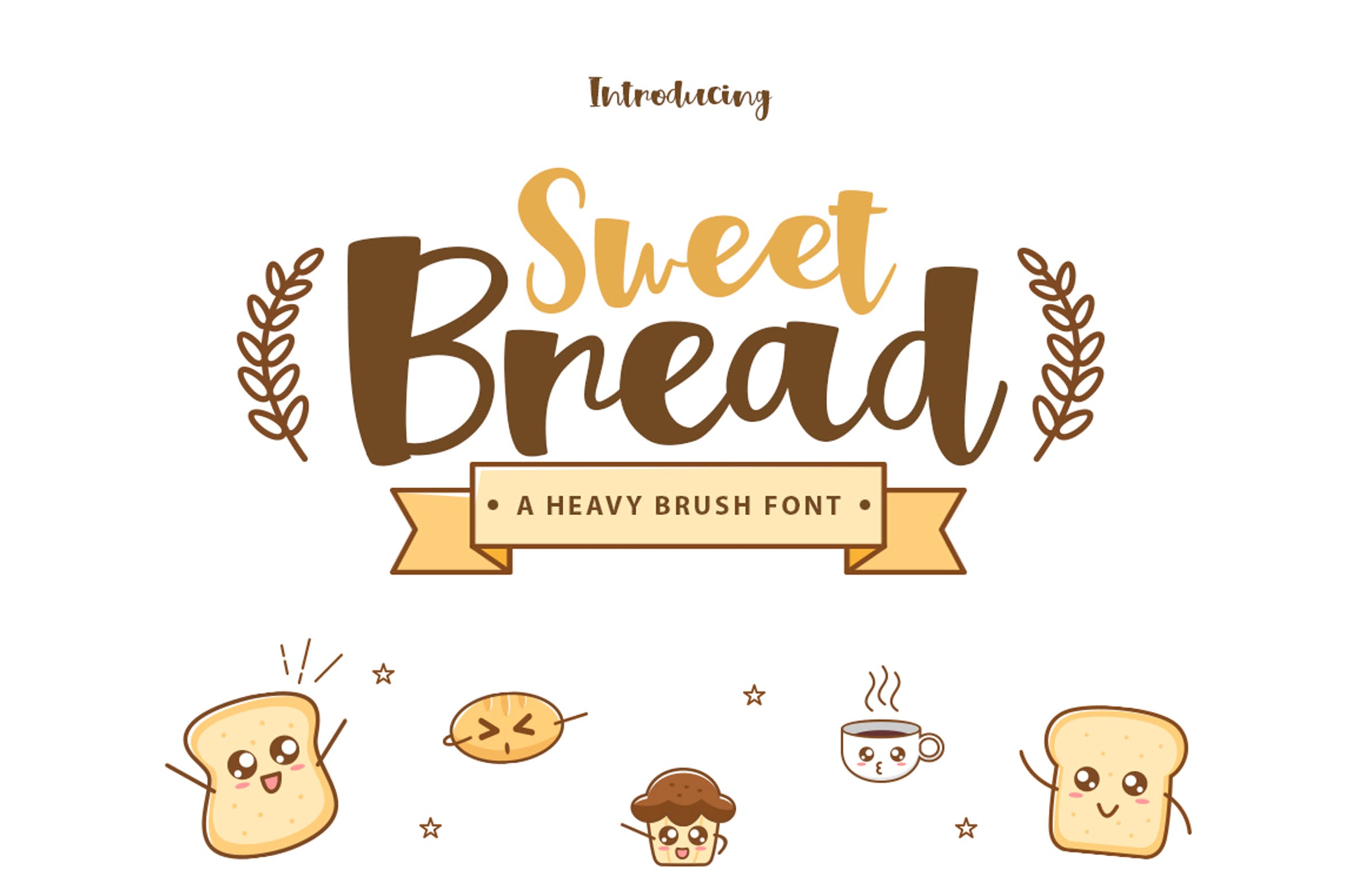 品牌设计适用活泼风格英文手写字体 Sweet Bread插图
