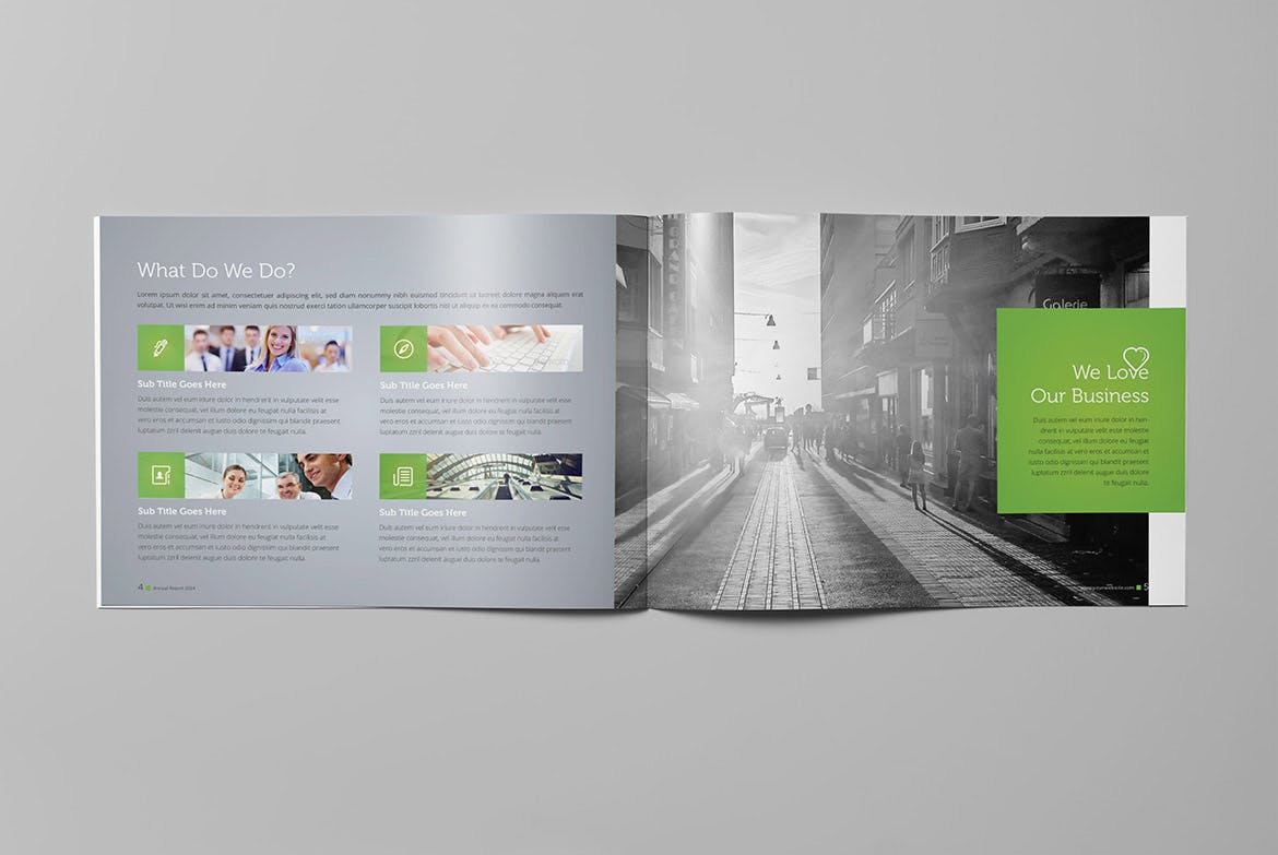 企业年度报告/行业分析报告设计模板 Annual Report Landscape插图(3)