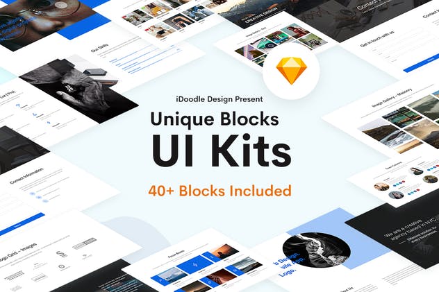 多用途网站设计UI套件[Sketch] Blocks – Multipurpose UI Kits Sketch Template插图(1)