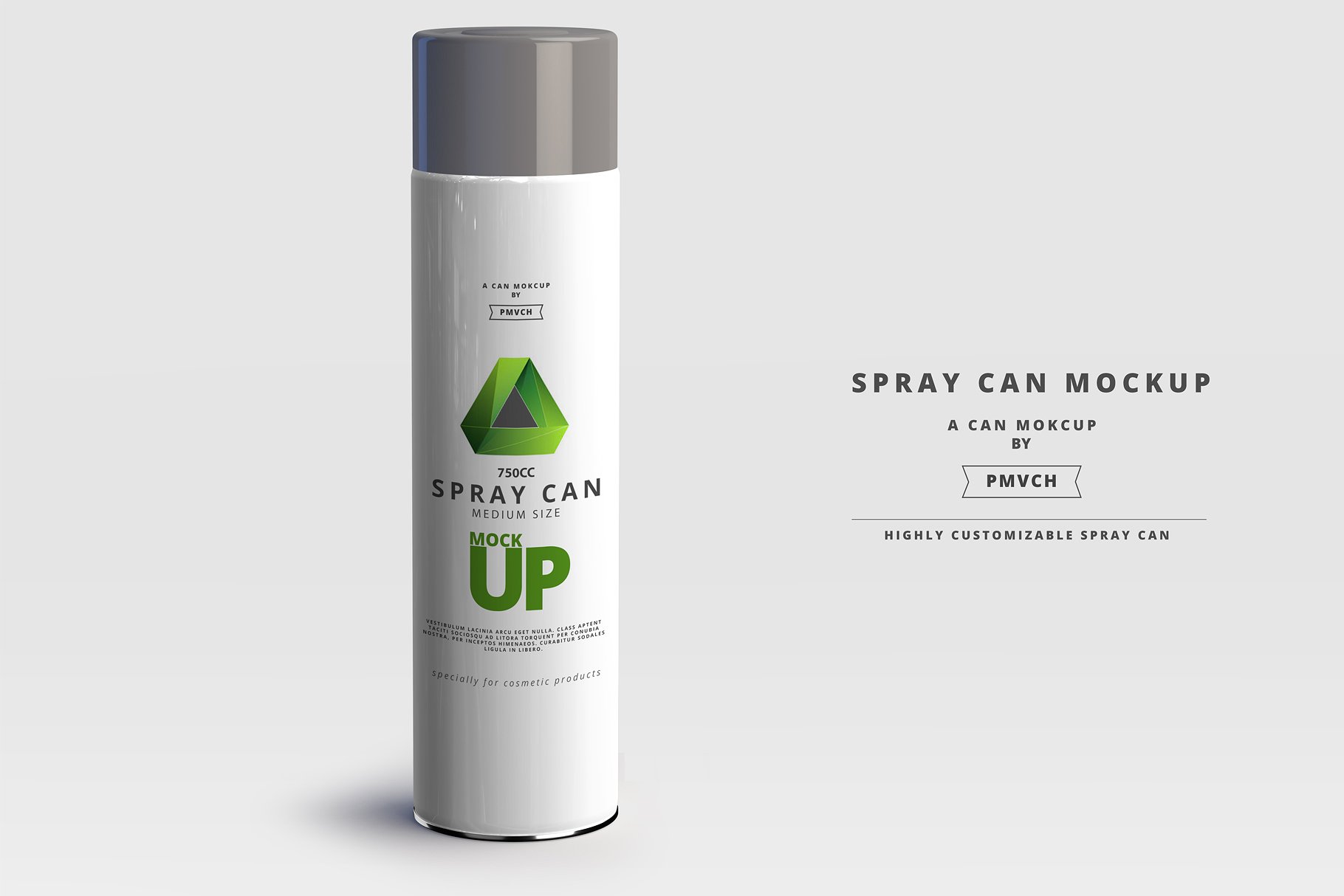 大尺寸的喷雾罐展示样机 Spray Can Mockup – Large Size [psd]插图
