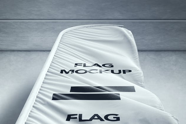 3D帆船旗帜样机模板 3D Flags Feather / Bow / Sail Flag Mockup插图(5)