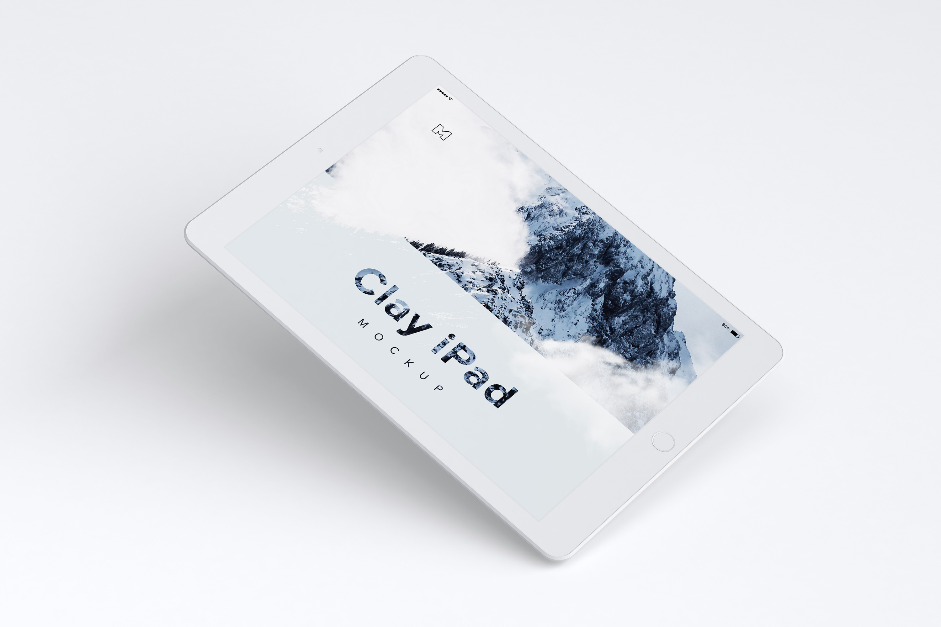 iPad平板电脑屏幕预览UI设计效果图样机01 Clay iPad 9.7 Mockup 01插图