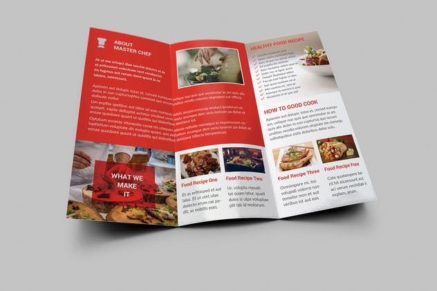 三折页美食主题宣传册传单设计模板 Trifold Food Brochure插图(1)