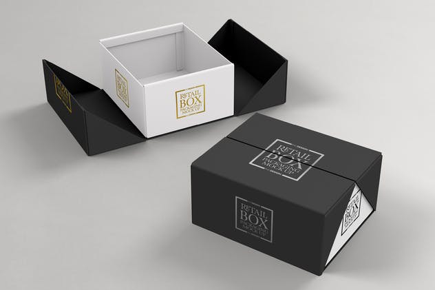 高端品牌礼品盒包装样机 VOLUME 03: Retail Box Packaging Mockups插图(1)