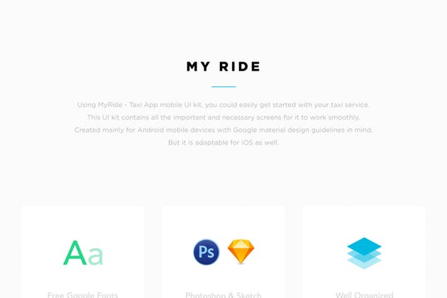 类滴滴出行出租车网约车APP应用UI套件 My Ride – Taxi App Mobile UI Kit插图(2)