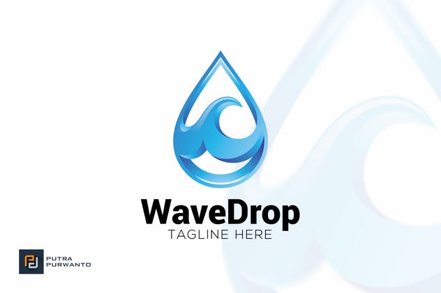水滴图形创意Logo设计模板 Wave Drop – Logo Template插图(2)