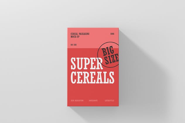 营养谷物食品包装大尺寸盒子样机 Cereals Box Mockup – Big Size插图(6)