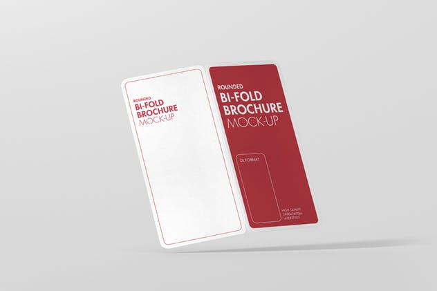 圆角折页小册传单设计样机模板 DL Bi-Fold Brochure Mock-Up – Round Corner插图(9)