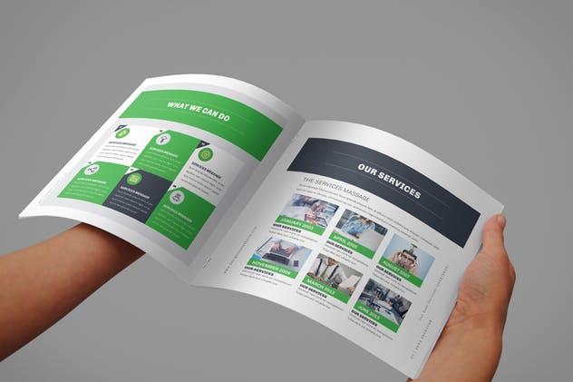 20页企业简介宣传画册设计INDD模板 Square Brochure插图(6)