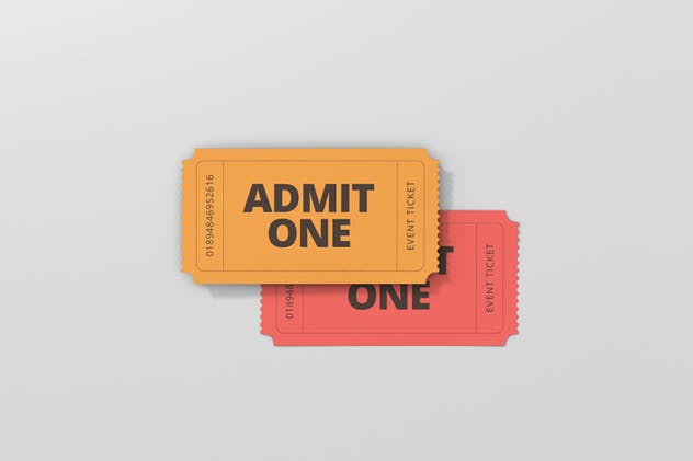 小尺寸活动门票/入场券样机模板 Event Ticket Mockup – Small Size插图(10)