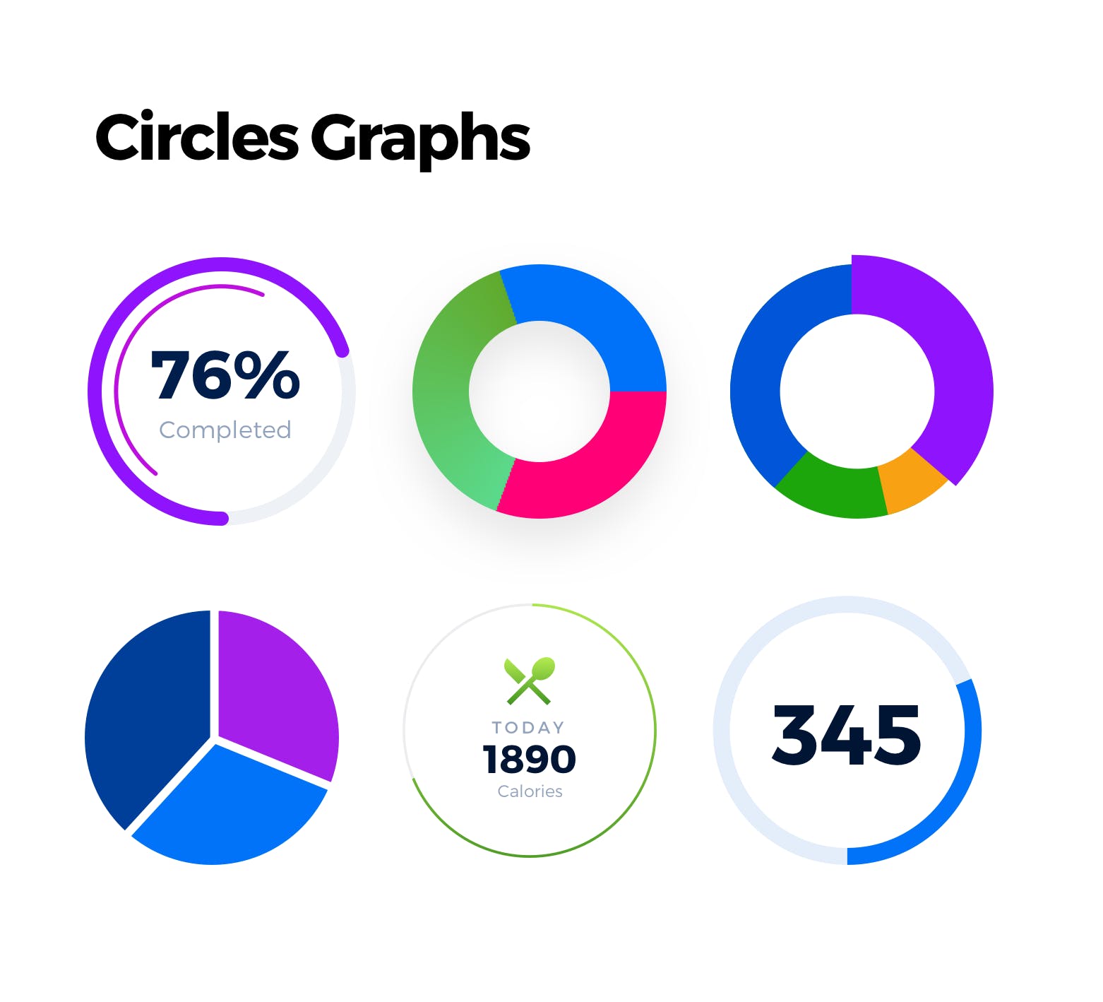 15+网站后台管理数据统计图表设计素材 15+ Dashboard Charts & Graphs Items插图(1)