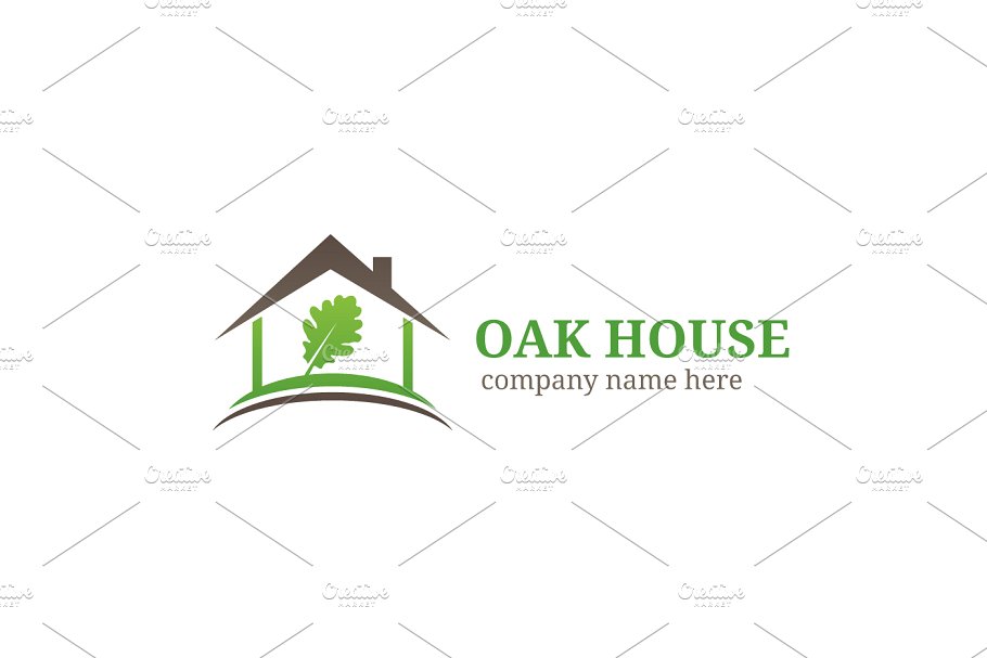 房子装修主题Logo模板 Oak House Logo插图(1)