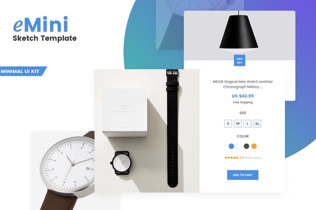 极简主义电子商务APP UI套件 eMini – Mini eCommerce UI Sketch kit插图(1)