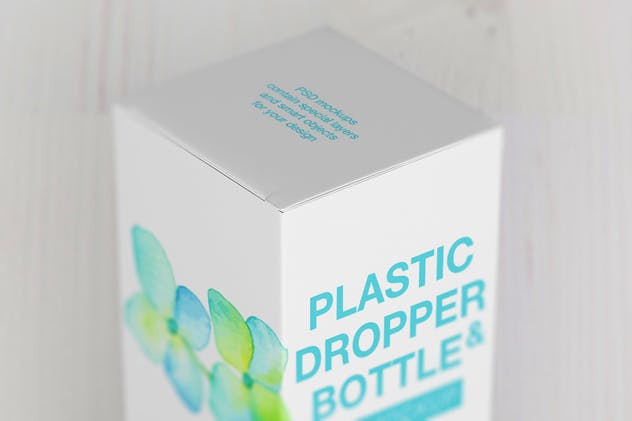 化妆品塑料滴管瓶/纸盒样机 Plastic Dropper Bottle/ Paper Box Mockup插图(12)