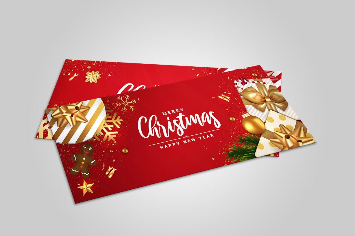 时尚高端多用途的奢华新年圣诞节海报宣传单DM贺卡邀请函banner设计模板插图(7)