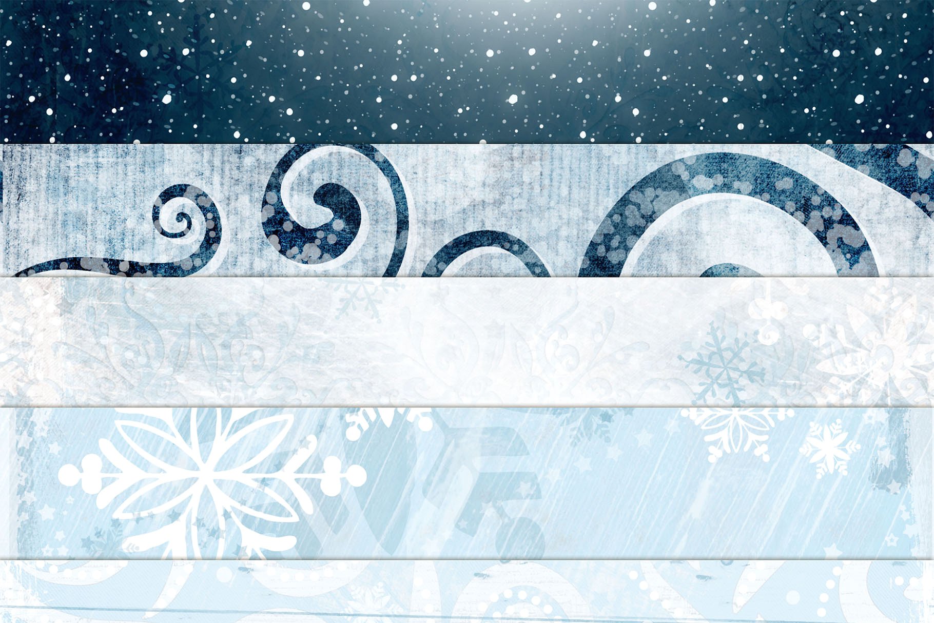 魔法冬季元素图案背景纹理 Magical Winter Background Papers插图(3)