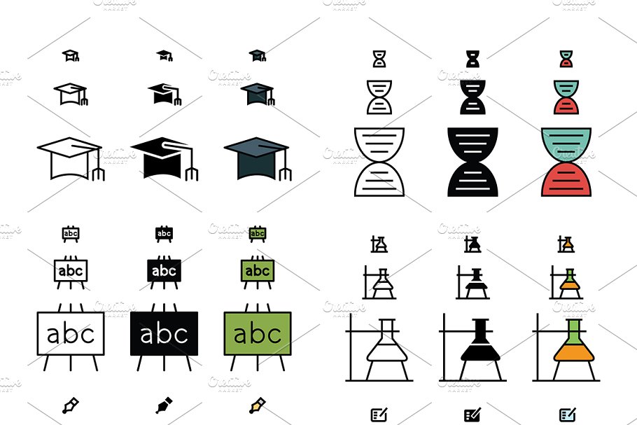 900枚教育主体ico图标素材 900 Education Responsive Icons插图(1)
