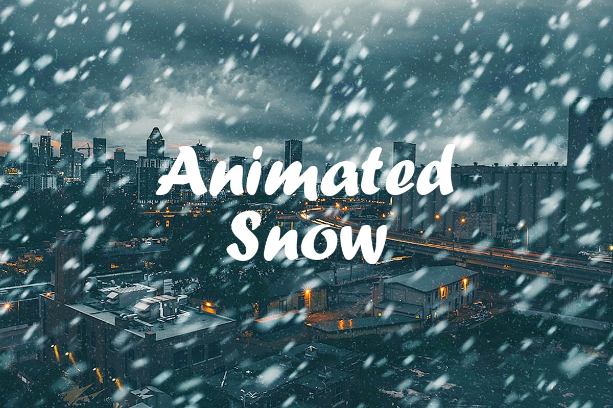 一款动态飘雪效果PS动作 Animated Snow Photoshop Action插图