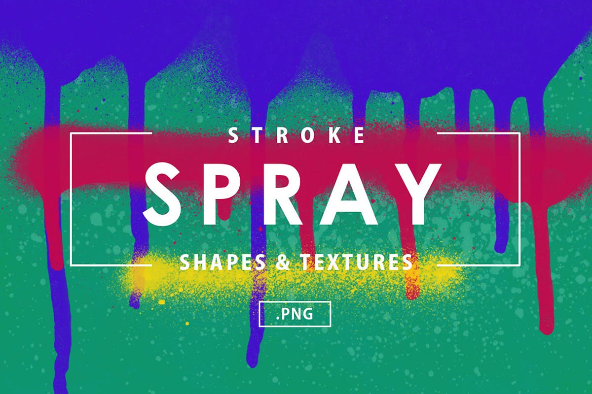 69款油漆喷雾效果喷墨形状素材 69 Stroke Spray Shapes插图