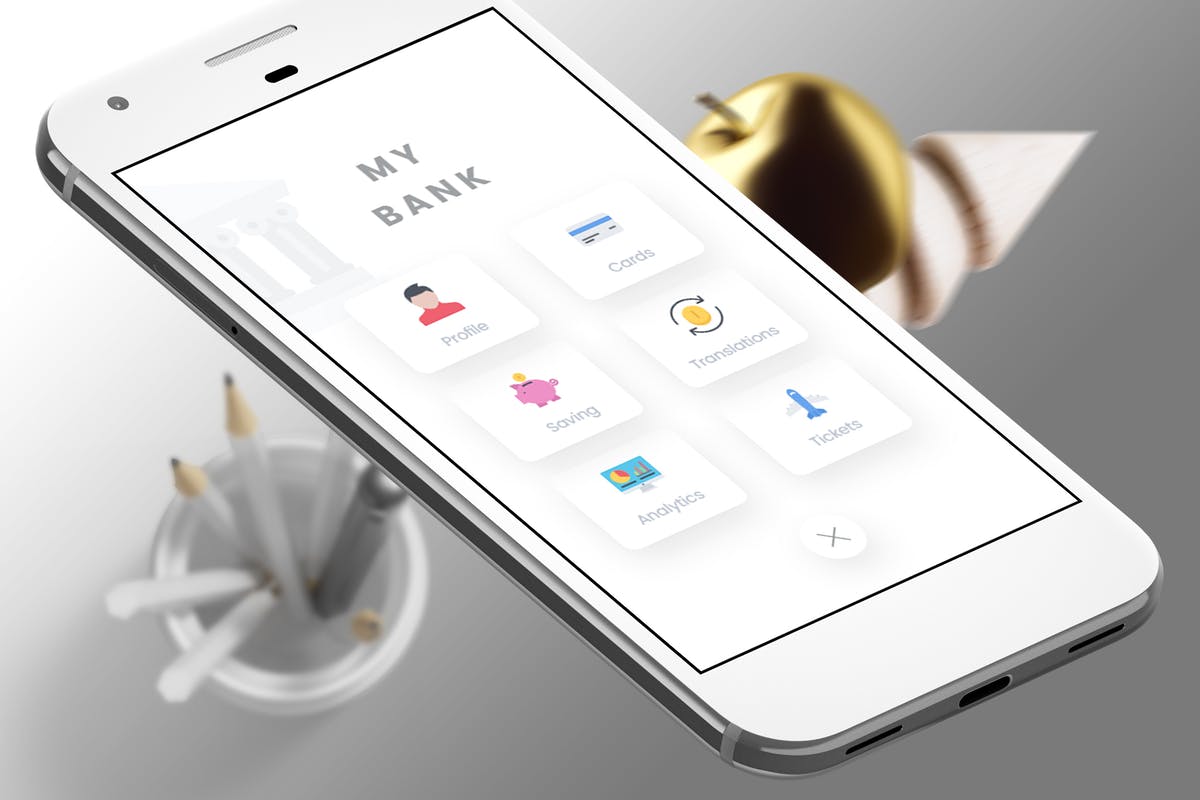 电子银行手机APP菜单界面UI套件 Menu Bank Mobile Ui – T插图