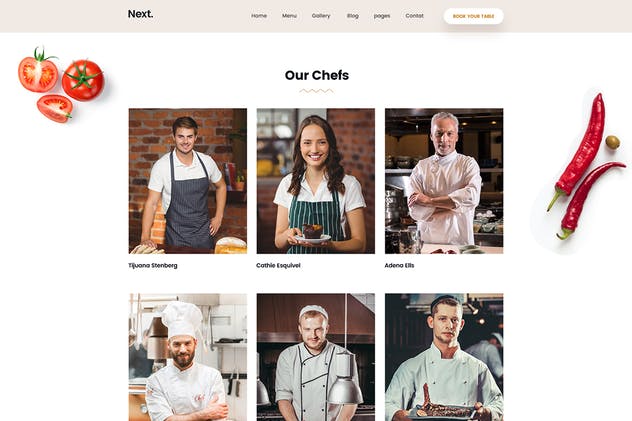 餐厅在线预订网站和菜单设计PSD模板 Restaurant Online Reservation & Menu PSD Template插图(4)