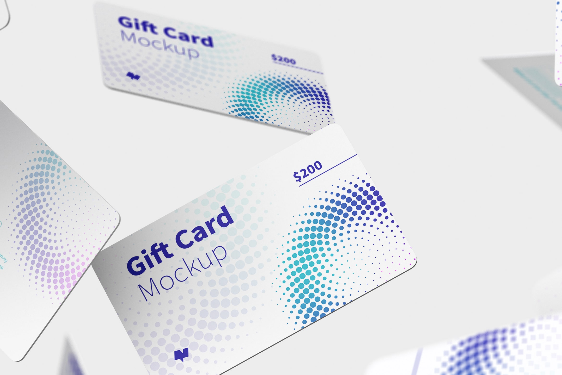 礼品卡积分卡卡片设计设计多视角预览样机模板05 Gift Card Mockup 05插图(2)