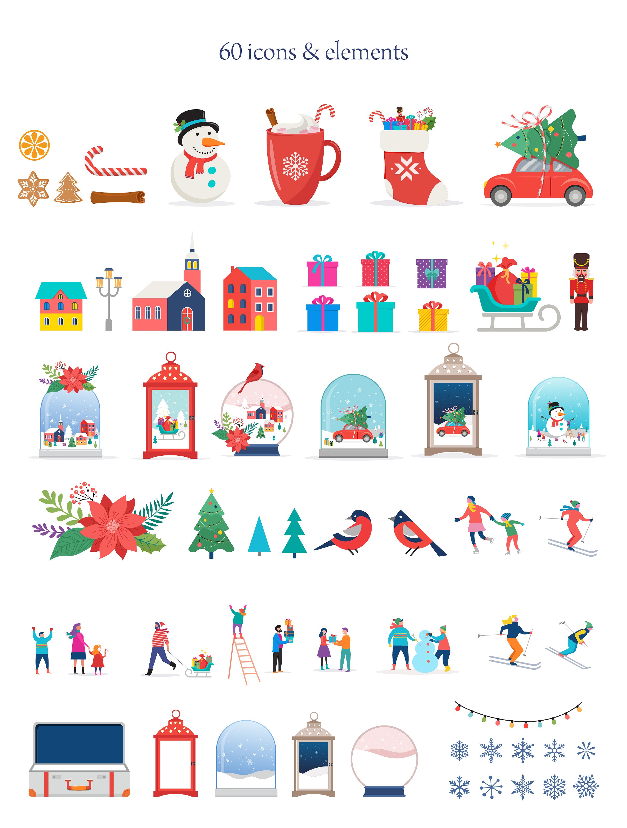 充满冬季魔力的圣诞节日手绘插画 Winter Magic – Christmas scenes插图(5)