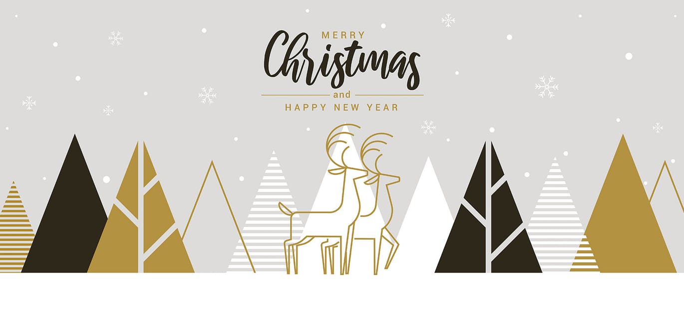 扁平设计风格创意圣诞节贺卡设计模板 Flat design Creative Christmas greeting card插图(5)