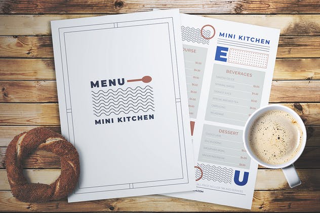 极简主义设计风格迷你厨房菜单PSD模板 Minimal Menu插图(2)