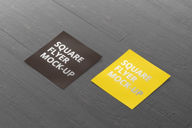 方形企业介绍宣传传单设计PSD样机 Square Flyer Mock-Up插图(2)