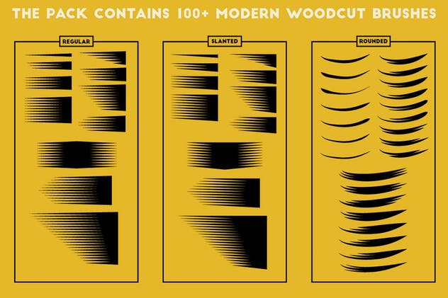 现代木刻设计风格AI笔刷 Modern Woodcut Brushes插图(8)