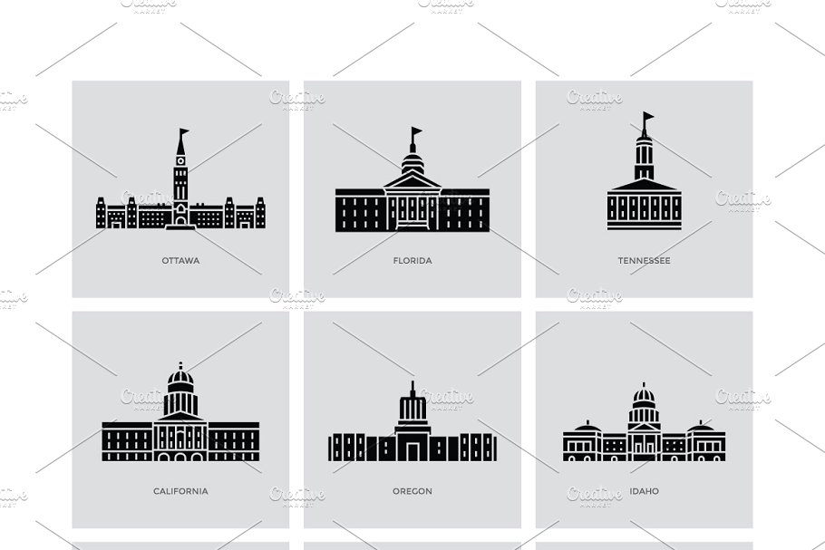 150+国家首都著名建筑矢量插画 150+ World Capitals Illustration插图(4)
