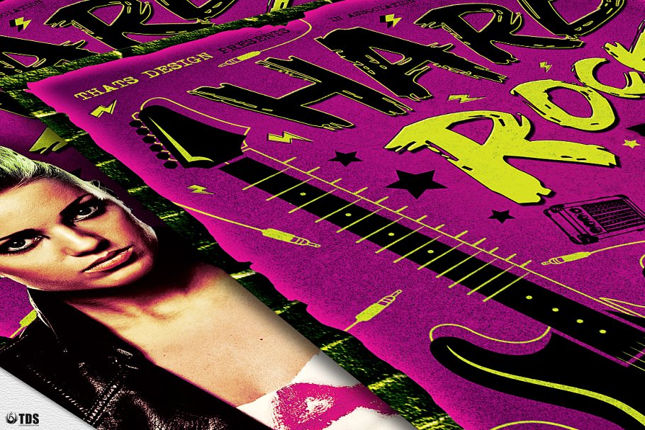 重金属摇滚音乐海报传单PSD模板V.2 Hard Rock Flyer PSD V2插图(5)