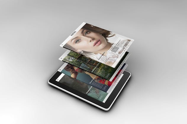 3D平板电脑屏幕网站设计演示样机 3D Tablet Screen Mockups插图(4)