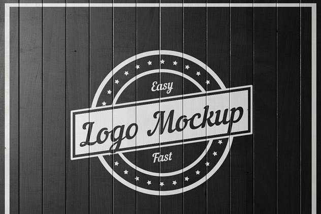 平面logo木板背景纹理样机 Logo Flat Mockup插图(6)
