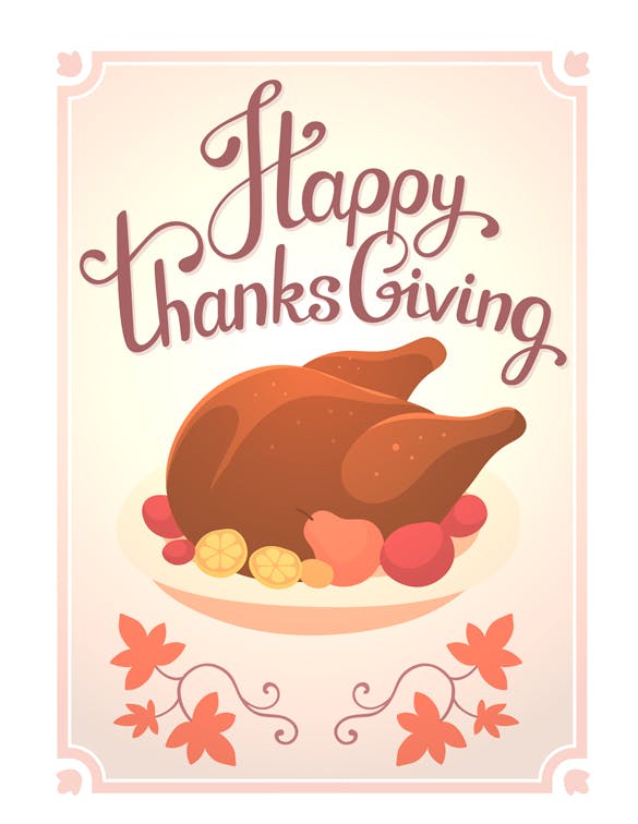 感恩节金色烤火鸡矢量图形设计素材 Thanksgiving golden roasted turkey插图(1)