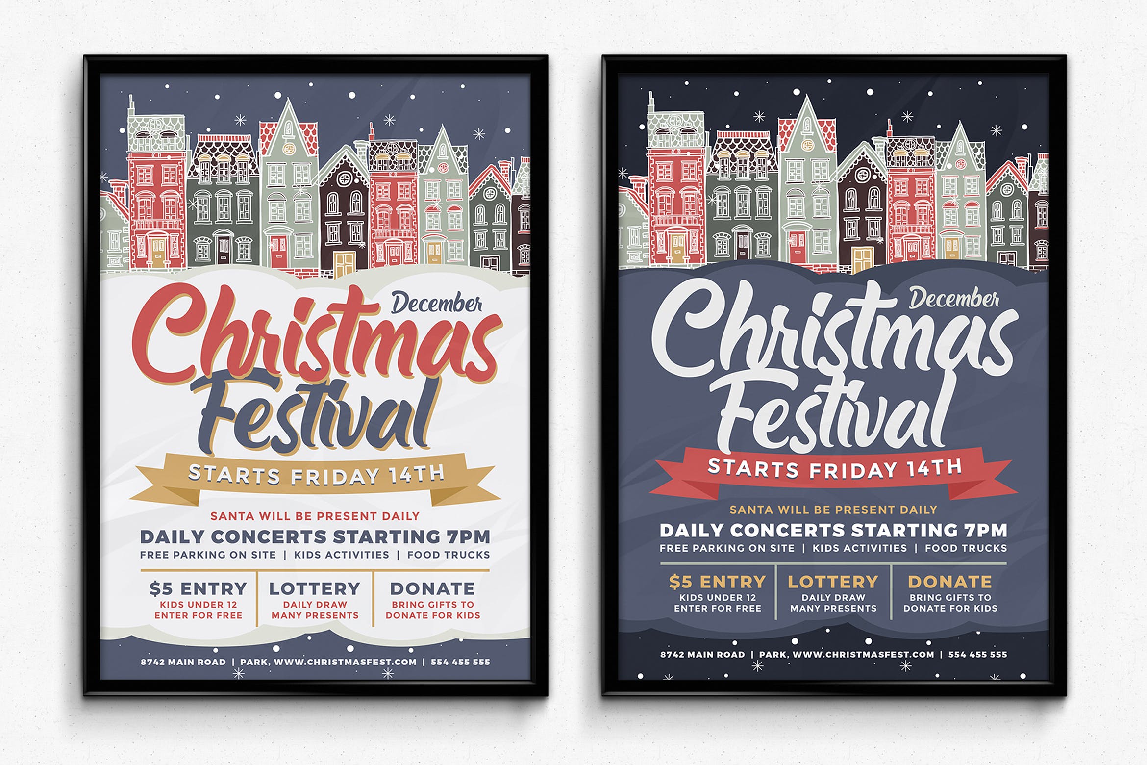 圣诞节庆祝主题海报传单设计模板v2 Christmas Flyer Template Vol.2插图
