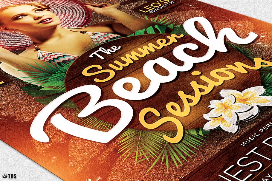 夏日海滩DJ音乐活动传单PSD模板v3 Summer Beach Flyer PSD V3插图(5)