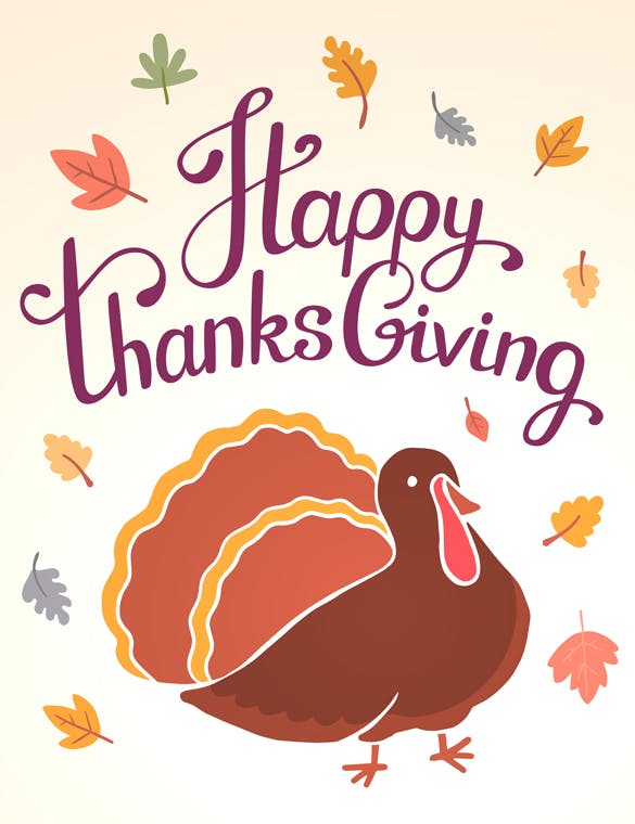 感恩节庆祝火鸡美食矢量设计素材 Happy Thanksgiving turkey插图(1)