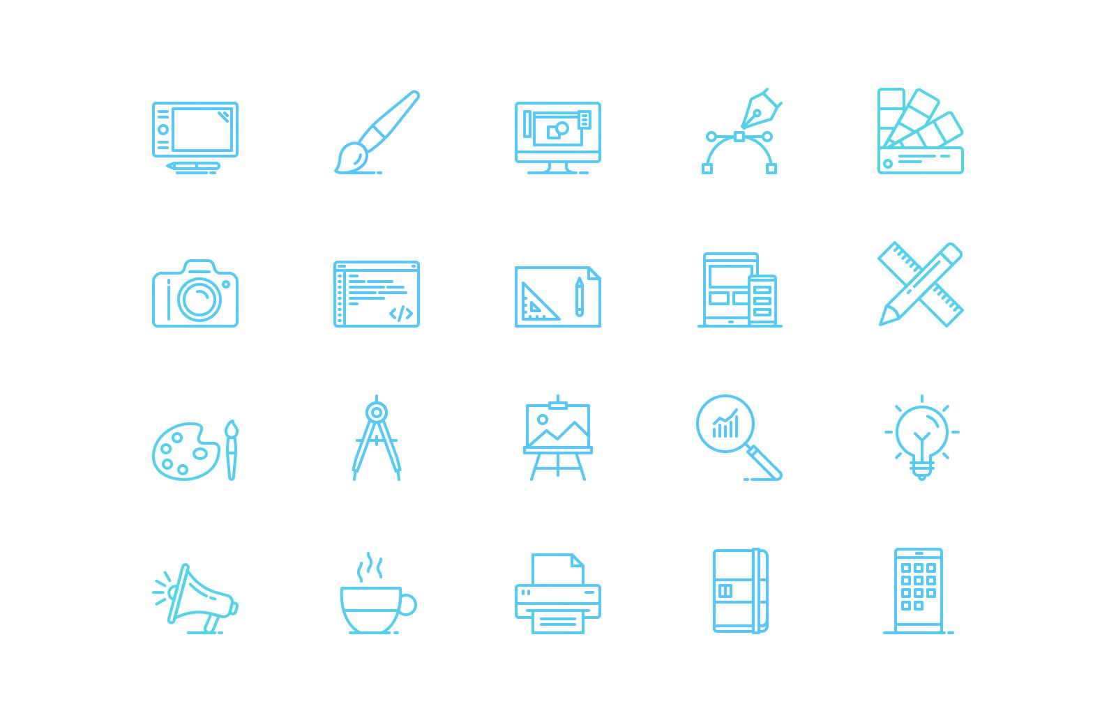 设计相关简洁线框图标 UI & Graphic Design Line Icons插图(1)
