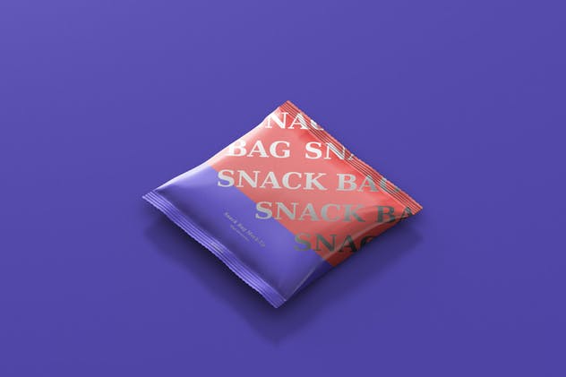 方形小吃/零食塑料袋包装外观样机 Snack Foil Bag Mockup – Square Size插图(3)