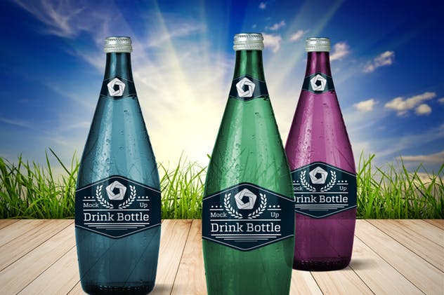 饮料玻璃瓶外观包装样机模板v1 Drink Bottle V.1插图(9)