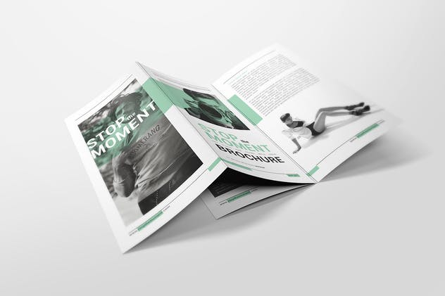 DL双折页传单宣传册样机模板V2 DL Bifold Brochure Mockups 02插图(7)