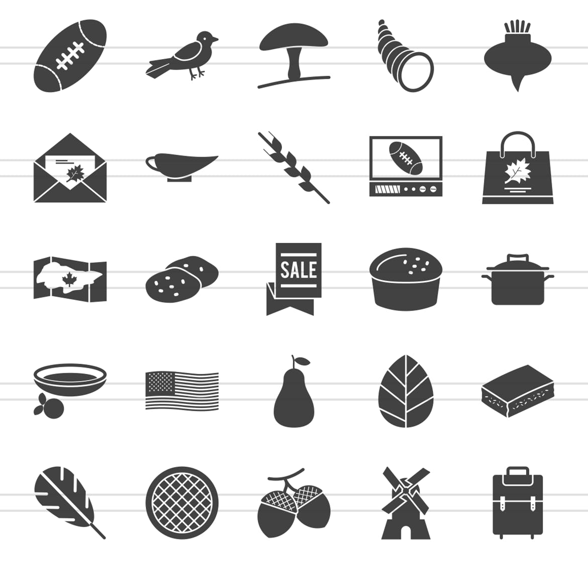 50个感恩节矢量符号图标素材 50 Thanksgiving Glyph Icons插图(2)
