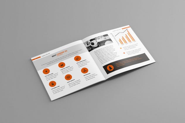 简约风格方形企业介绍手册设计模板 Square Company Profile插图(7)