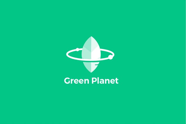 绿色环保主题创意Logo设计模板 Green Planet Logo Template插图(3)