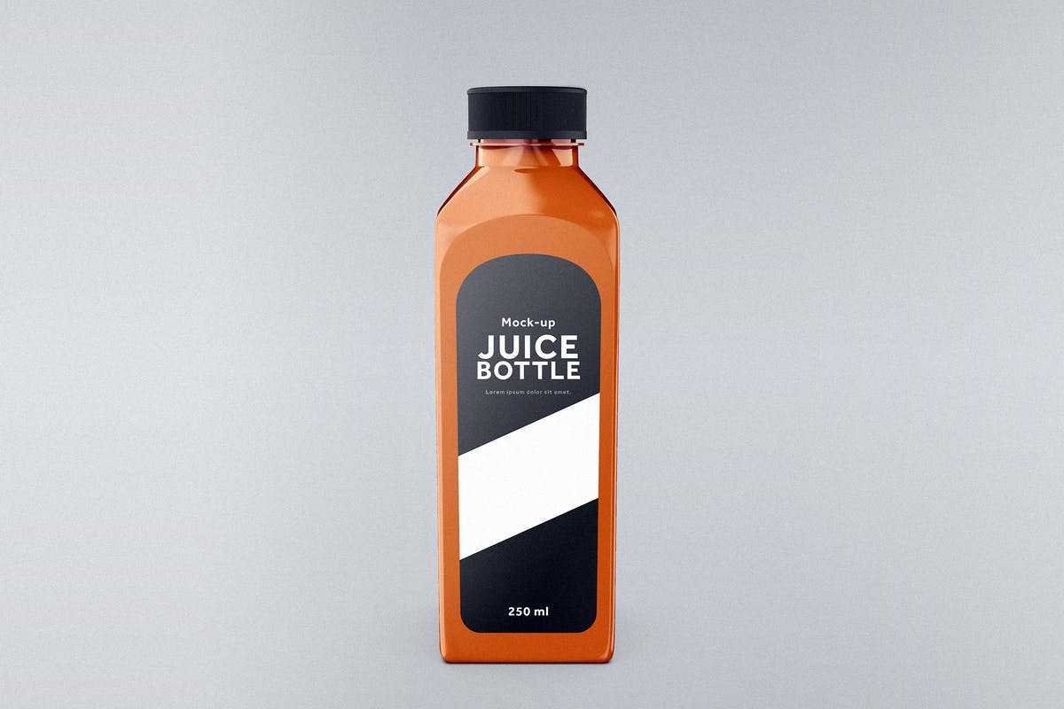 高分辨率果汁瓶样机模板 Juice Bottle Mock-Up Template插图