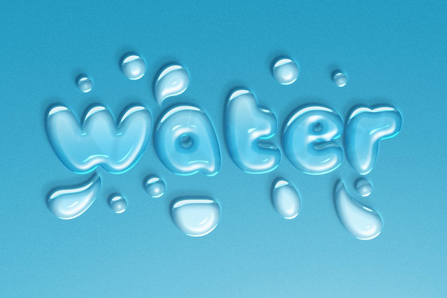 逼真水滴水纹效果PS字体样式 WATER TEXT EFFECT插图(1)
